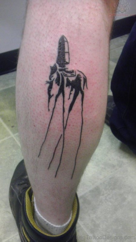 Wonderful Dali Elephant Tattoo On Leg