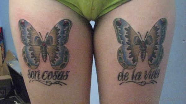 Wording And Butterfly Tattoo