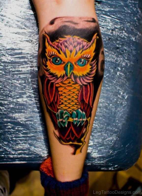 Yellow Owl Tattoo