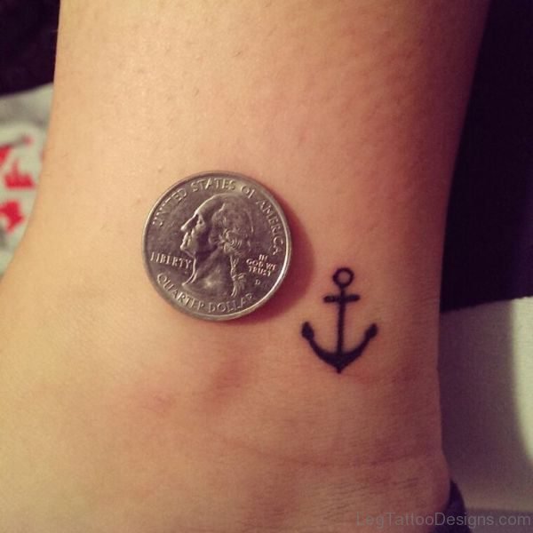 Adorable Anchor Ankle Tattoo