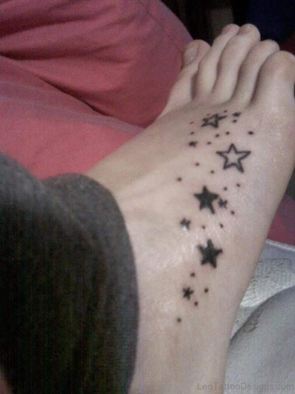 Adorable Star Tattoo On Foot