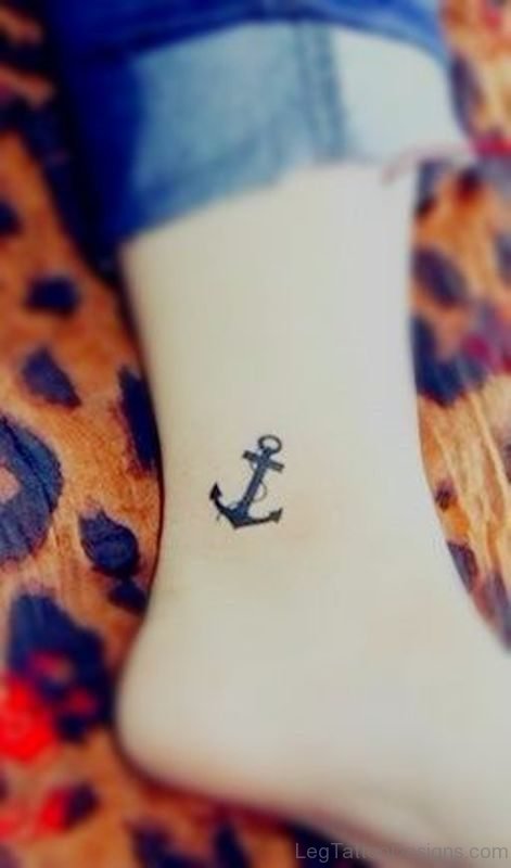 Amazing Anchor Tattoo On Ankle