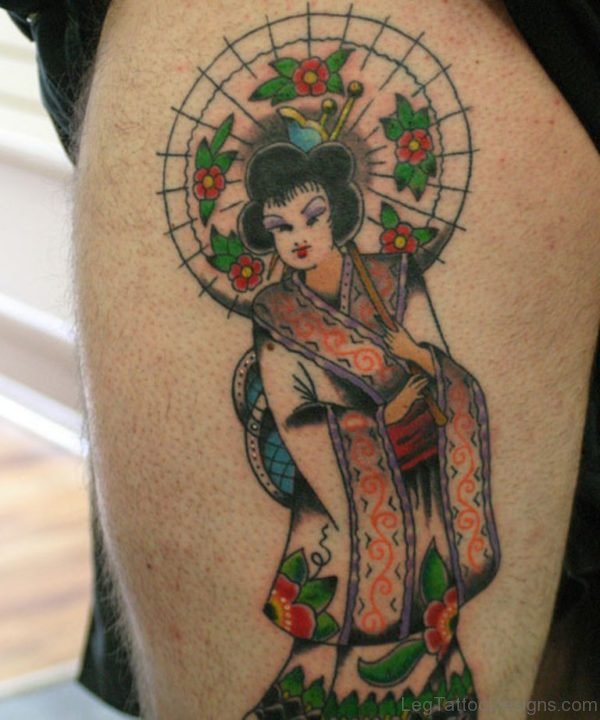 Amazing Geisha Tattoo
