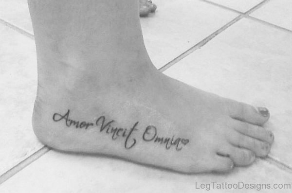 Amor Vincit Omnia Word Tattoo