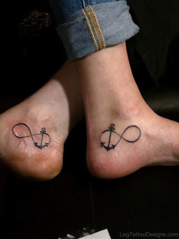 Anchor Infinity Foot Tattoo