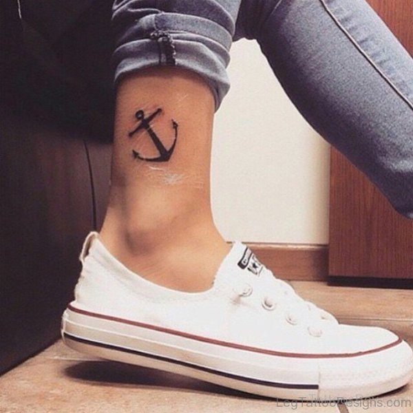 Anchor Tattoo On Ankle