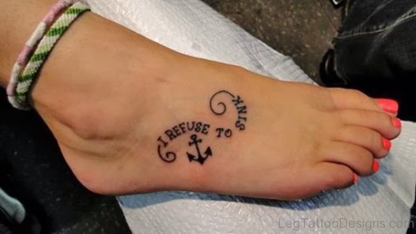 Anchor Tattoo On Foot