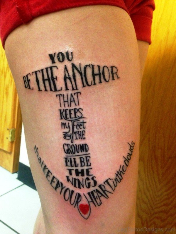 Anchor Tattoo On Thigh