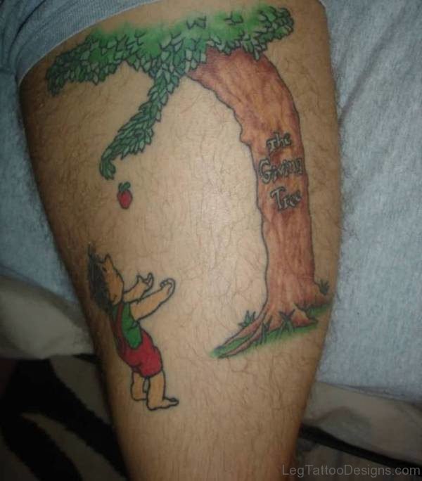 Apple Tree Tattoo On Thigh