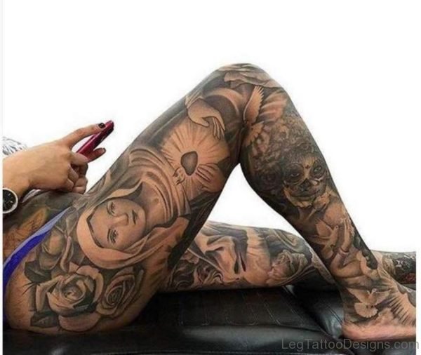 Attractive Leg Tattoo