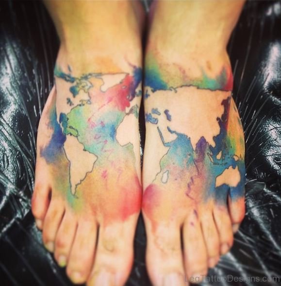 Attractive Map Tattoo