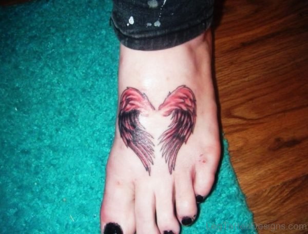 Awesome Feather Heart Tattoo