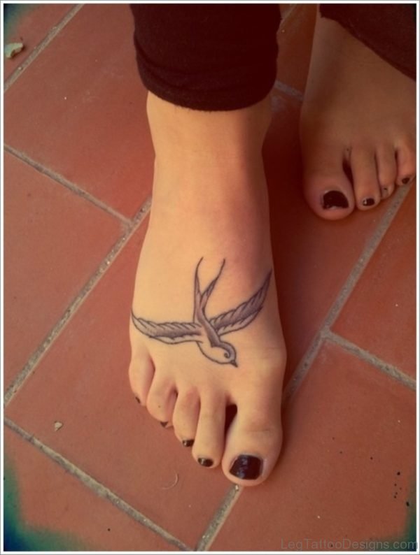 Awesome Swallow Tattoo Foot