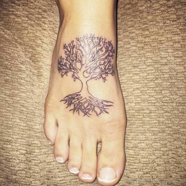 Awesome Tree Tattoo on Foot