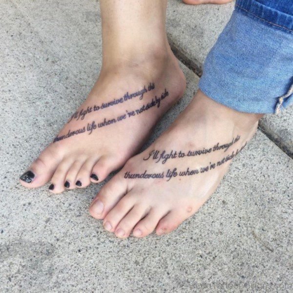 Awesome Wording Tattoo on Foot
