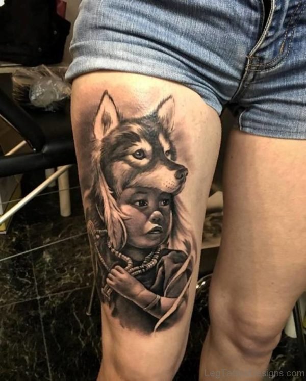 Baby And Fox Tattoo
