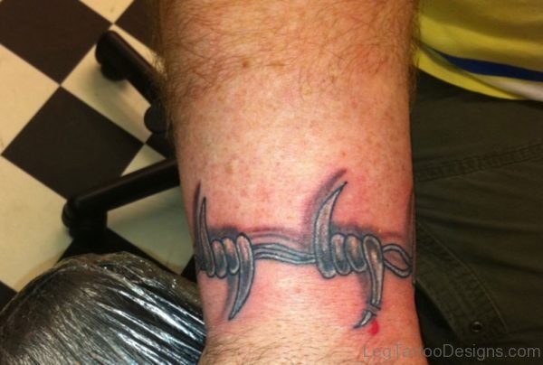 Barbed Wire Tattoo On Leg