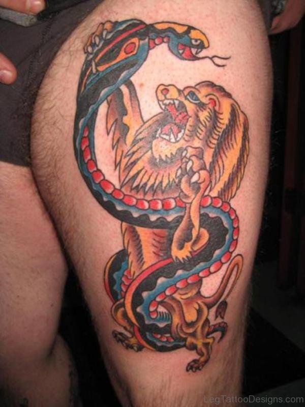 Bear And Snake Tattoo