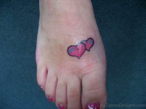 Beautiful Heart Tattoo Design On Foot