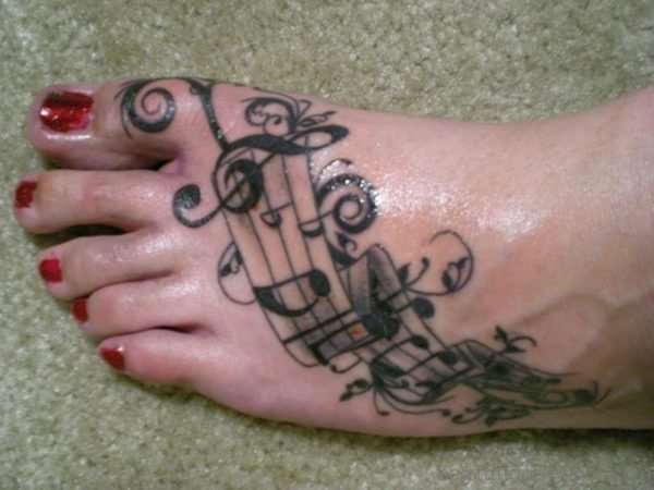 Beautiful Musical Notes Tattoo 