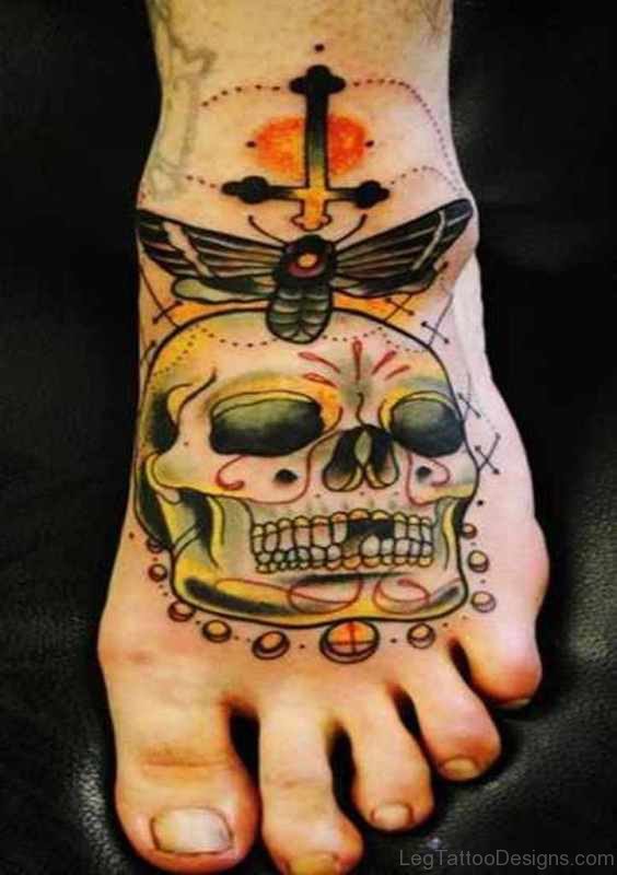 Bee And Skull Tattoo