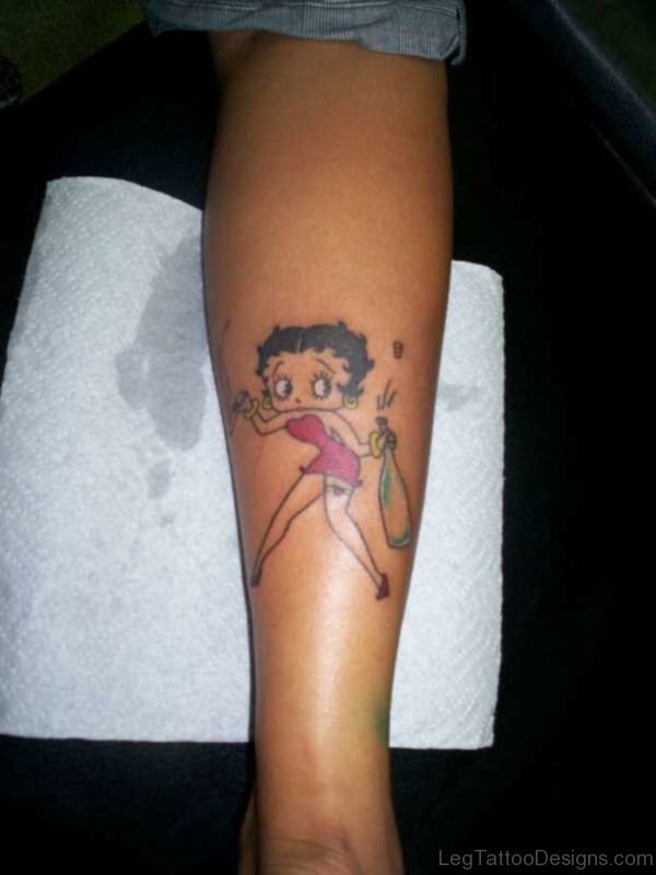 Betty Boop Tattoo Design On Leg