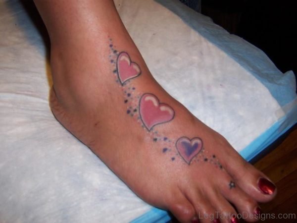 Big Heart Tattoo On Foot