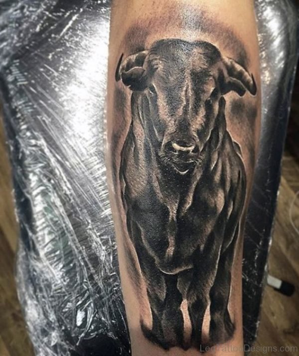 Big Taurus Tattoo on Leg