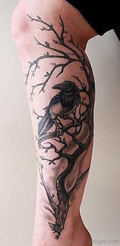 Bird And Tree Tattoo