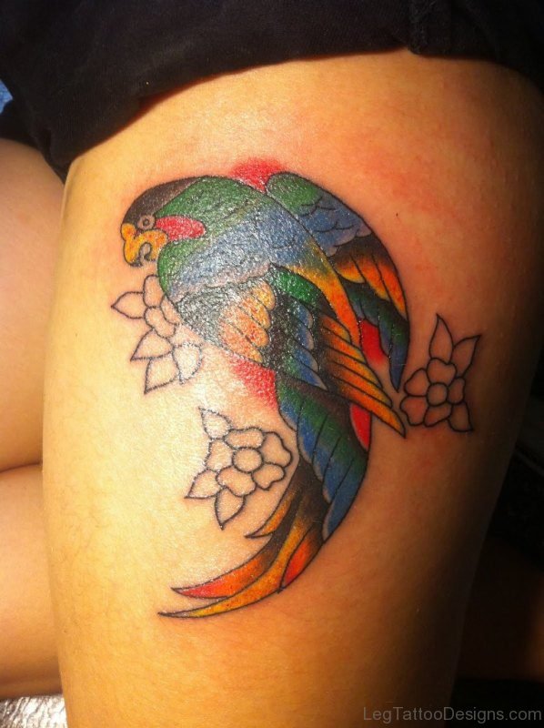 Birds Tattoo On Thigh