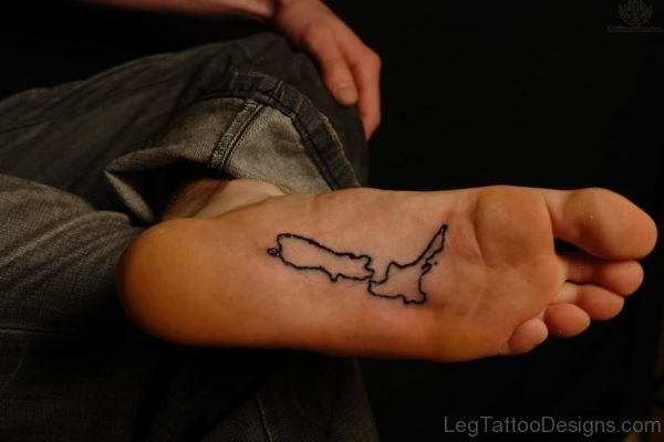 Black Ink Map Tattoo