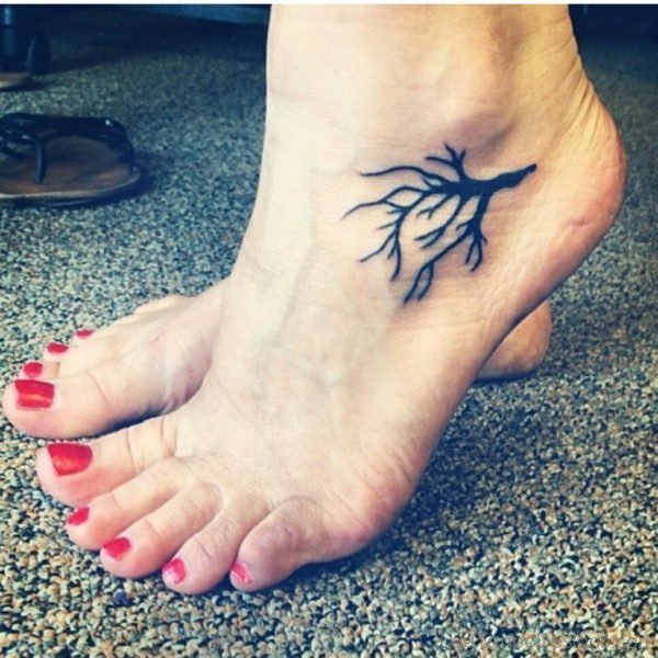 Black Ink Tree Tattoo 