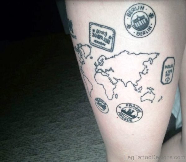 Black Map Tattoo