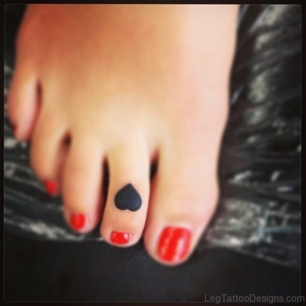 Black Tiny Heart Tattoo