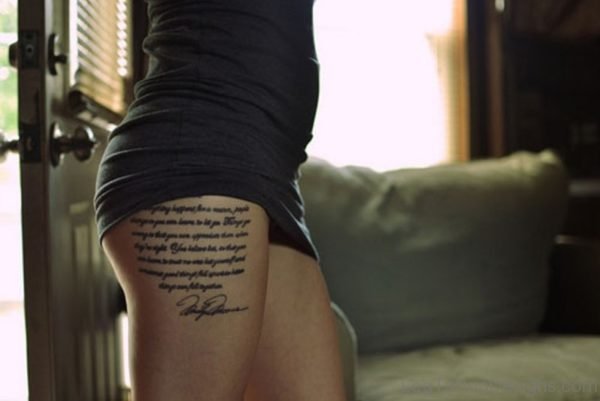 Black Wording Tattoo 