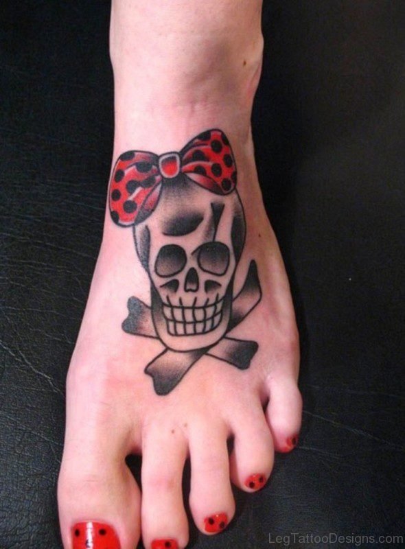 Bow And Skull Tattoo