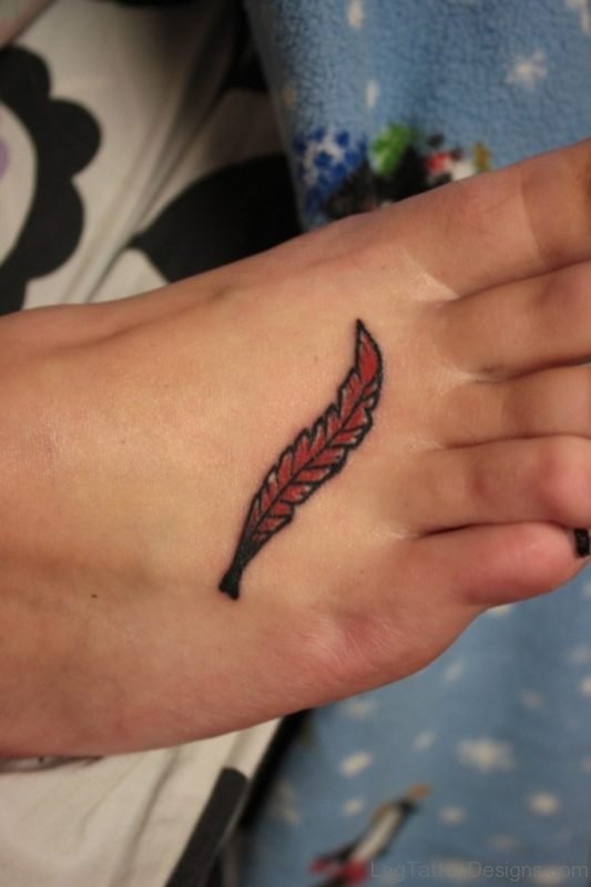 Brown Feather Tattoo