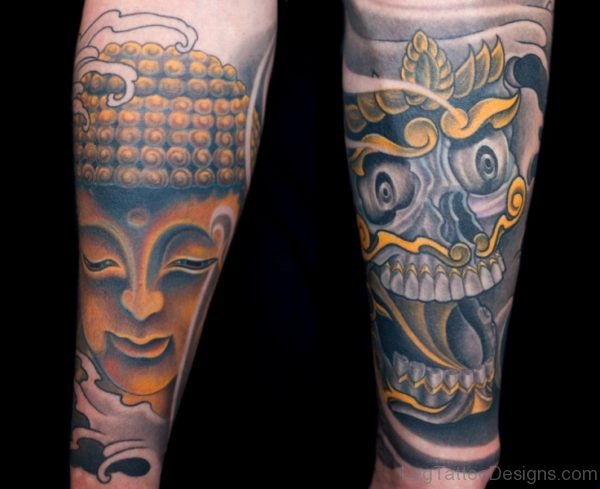 Buddha And Skull Tattoo