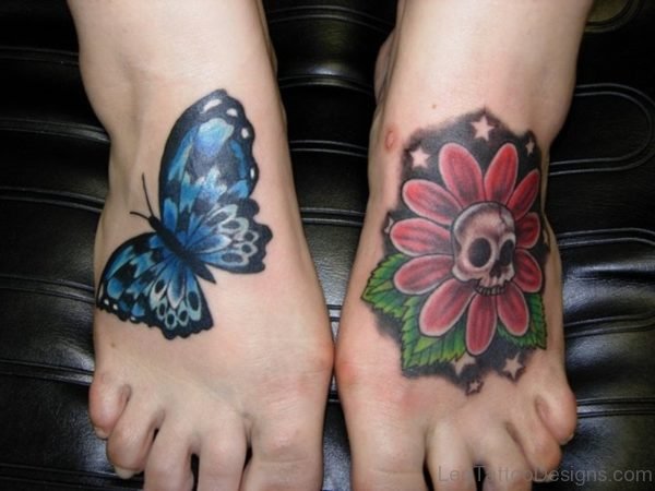 Butterfly And Skull Tattoo