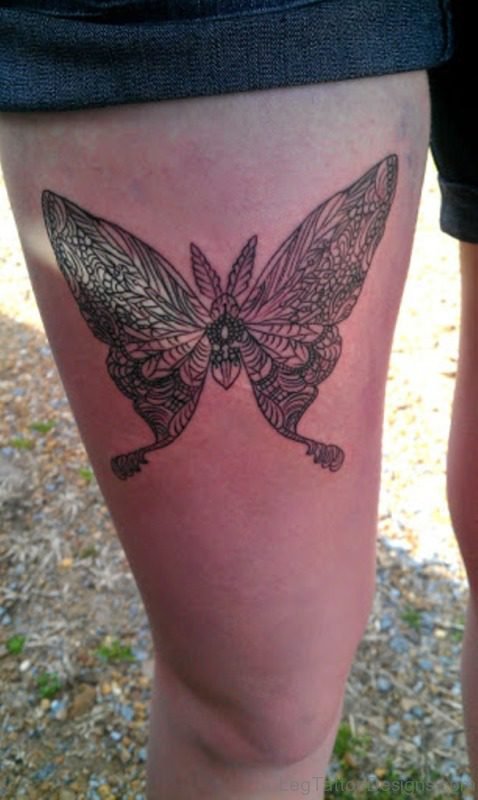 Butterfly Tattoo Design On Thigh