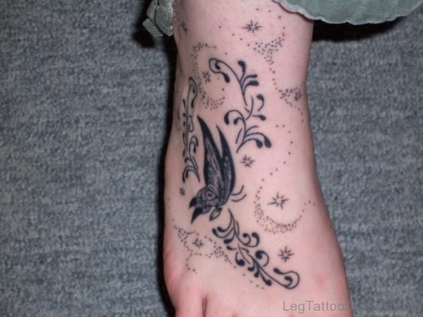 Butterfly Tattoo On Foot 