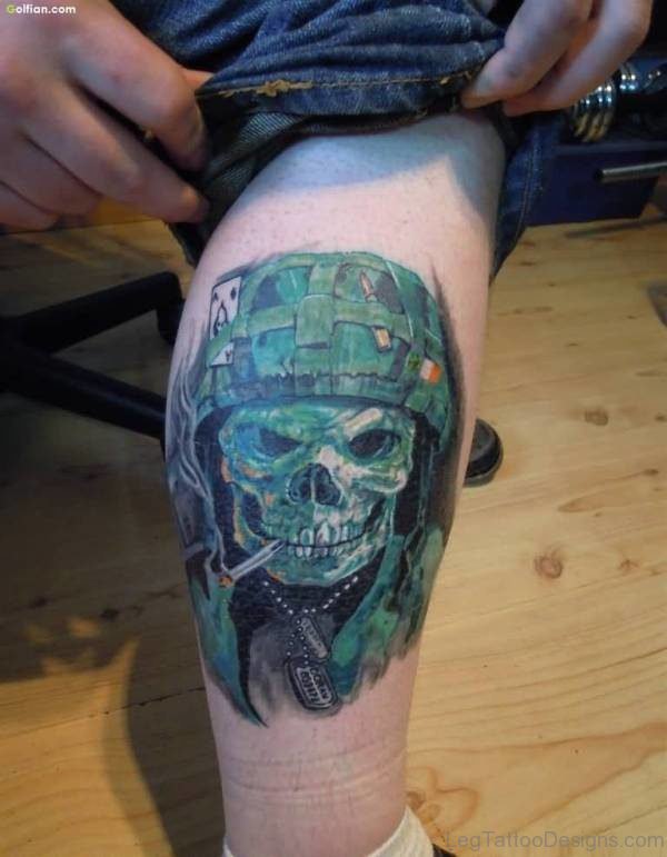 Cary Army Skull Tattoo