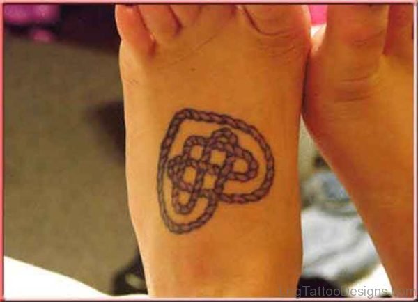 Celtic Heart Tattoo On Foot