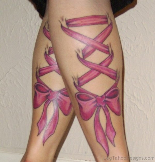 22 Cute Bow Tattoos On Leg