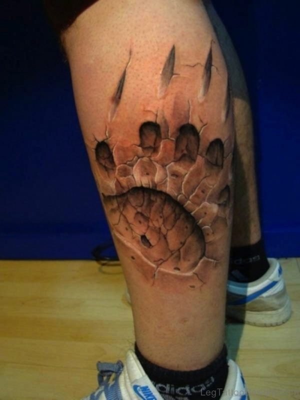 Claw Tattoo On Leg