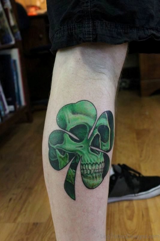 Clover Skull Tattoo