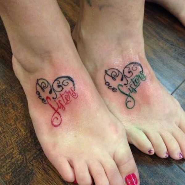 Colored Sister Word Tattoo