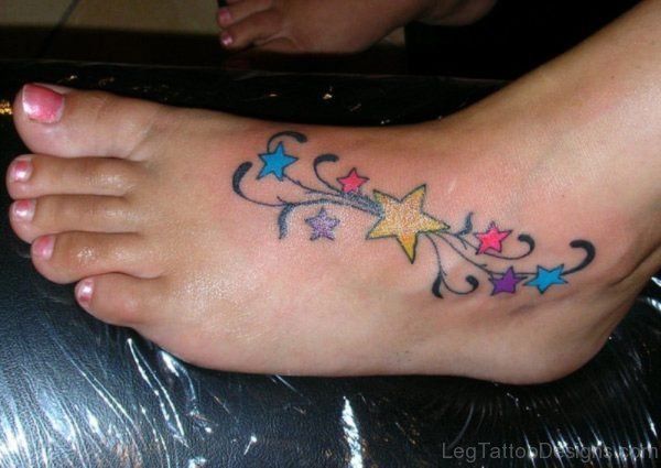 Colored Stars Tattoo Design