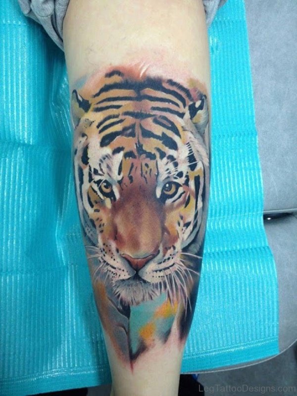 Colored Tiger Tattoo