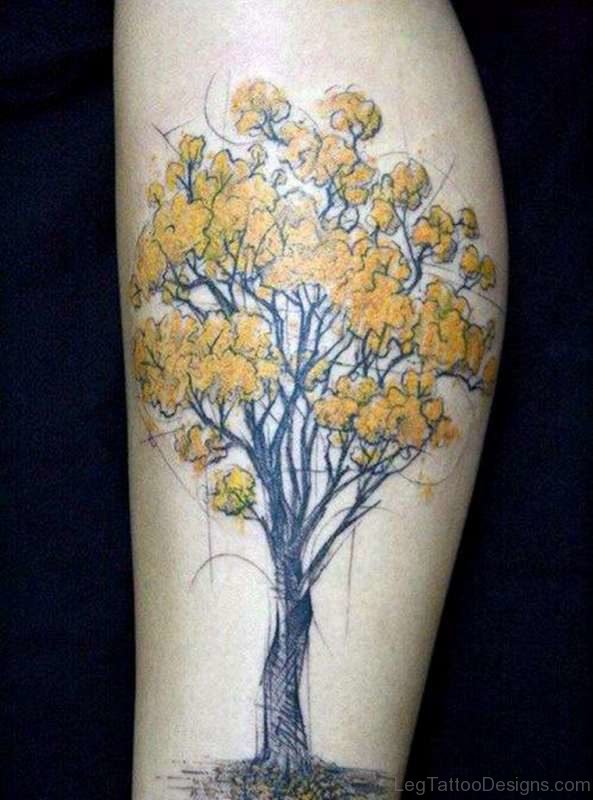 Colored Tree Tattoo